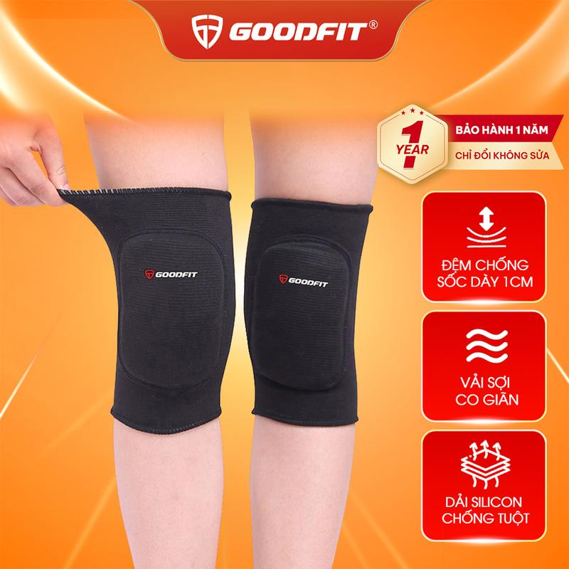 (1 ĐÔI ) Bó gối thể thao, băng đầu gối GoodFit đệm xốp dày dặn, co giãn 4 chiều GF517K Phụ Kiện Sport