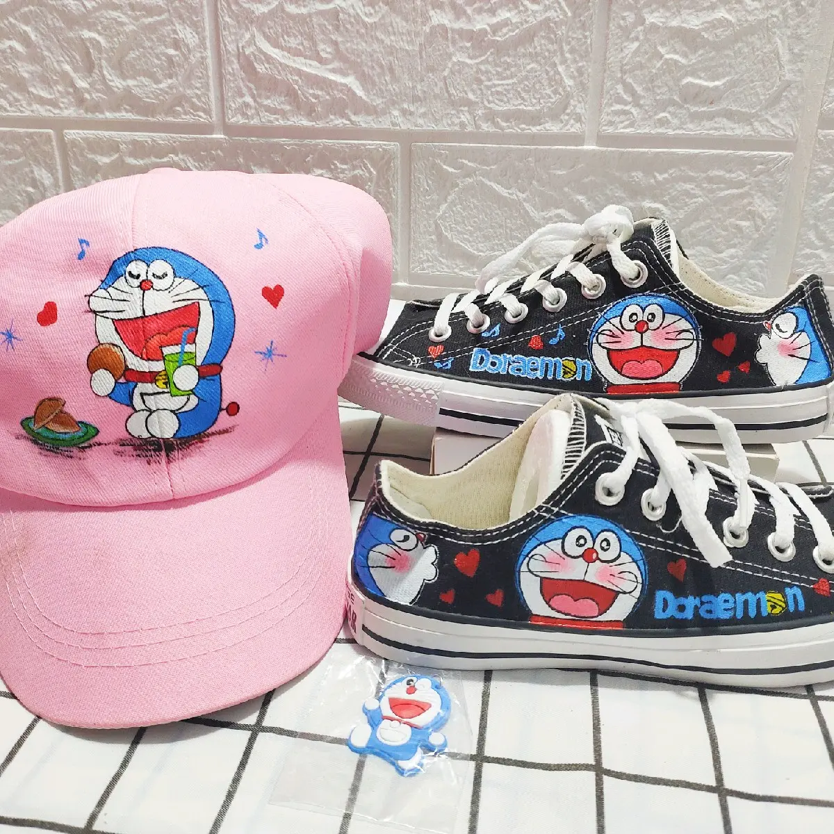 combo mũ+giày Doremon Cap