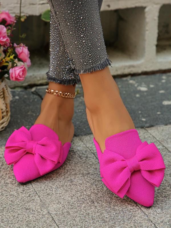 Women's Elegant Plain Bowknot Design Slip on Flats, Casual Pu Soft Comfortable Flat Shoes, Fashionable Pointed Toe Shoes for Daily Wear 6