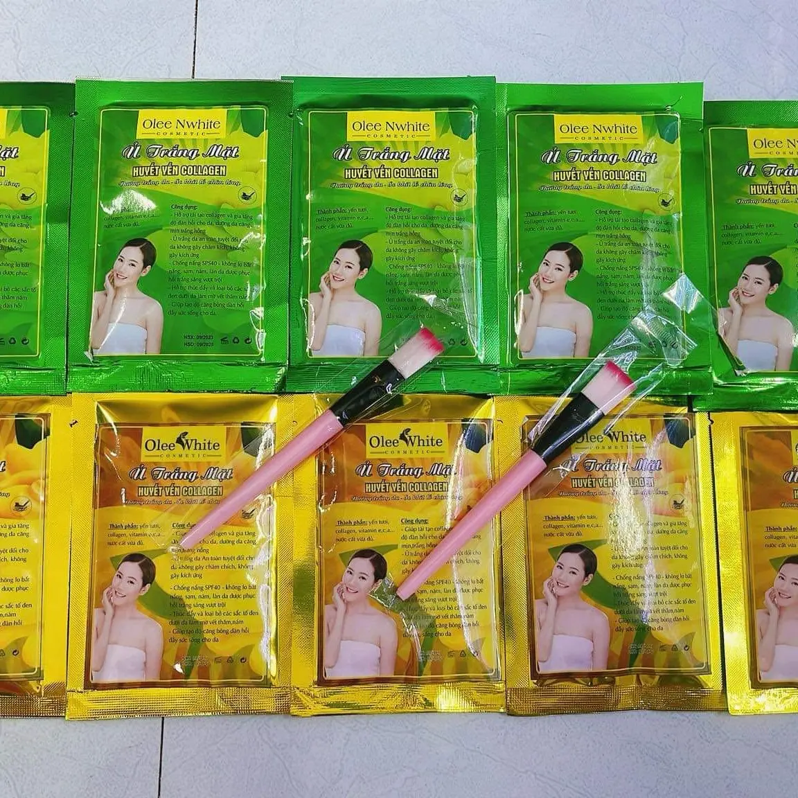 Combo Ủ Trắng Mặt Huyết Yến Collagen (tặng kèm  2cọ)