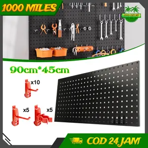 90cm×45cm Papan Penyimpanan Perkakas Set Rak Dinding Multifungsi Dengan Hook Semir Mobil Bengkel