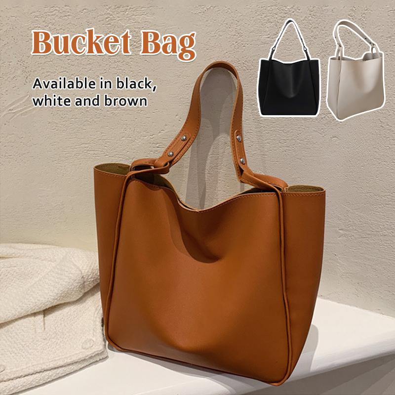 Product Introduction of Women Bucket Bag Trendy Korean Style PU Leather Shoulder Bag Large Capacity Lady Handbag Casual Fasion Tote Bucket Bag  | Cute Baby 10