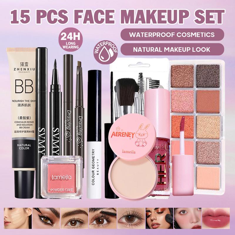  Bộ Mỹ Phẩm Trang Điểm Hoàn Chỉnh 1 Bộ Bảng Phấn Mắt 10 Màu Kem BB Son Kem Bút Chì Kẻ Lông Mày Phấn Đánh Mascara Kẻ Mắt Dạng Lỏng Phấn Phủ Kèm 7 Cọ Trang Điểm  Thanh Toán Khi Nhận Hàng & Giảm Giá Hấp Dẫn  