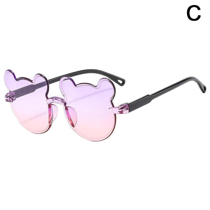 Product Introduction of Korean Version Fashion Cute Gradient Color Bear Conjoined Piece UV Protection Children Sunglasses 34