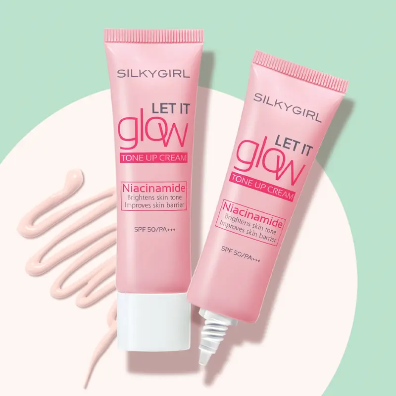 Kem Lót Chống Nắng Nâng Tông Silkygirl Let It Grow Tone Up Cream 25ML Nữ Mỹ Phẩm Dưỡng Da Bền Màu Che Mờ Lỗ Chân Lông Glowly Kem Lười Cosmetic 3