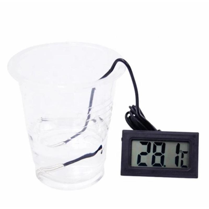 Digital Thermometer LCD Display Mini Aquarium Fish Tank With Cable Kabel Termometer ukur Pengukur Temperatur Suhu Ruang Air MURAH 1