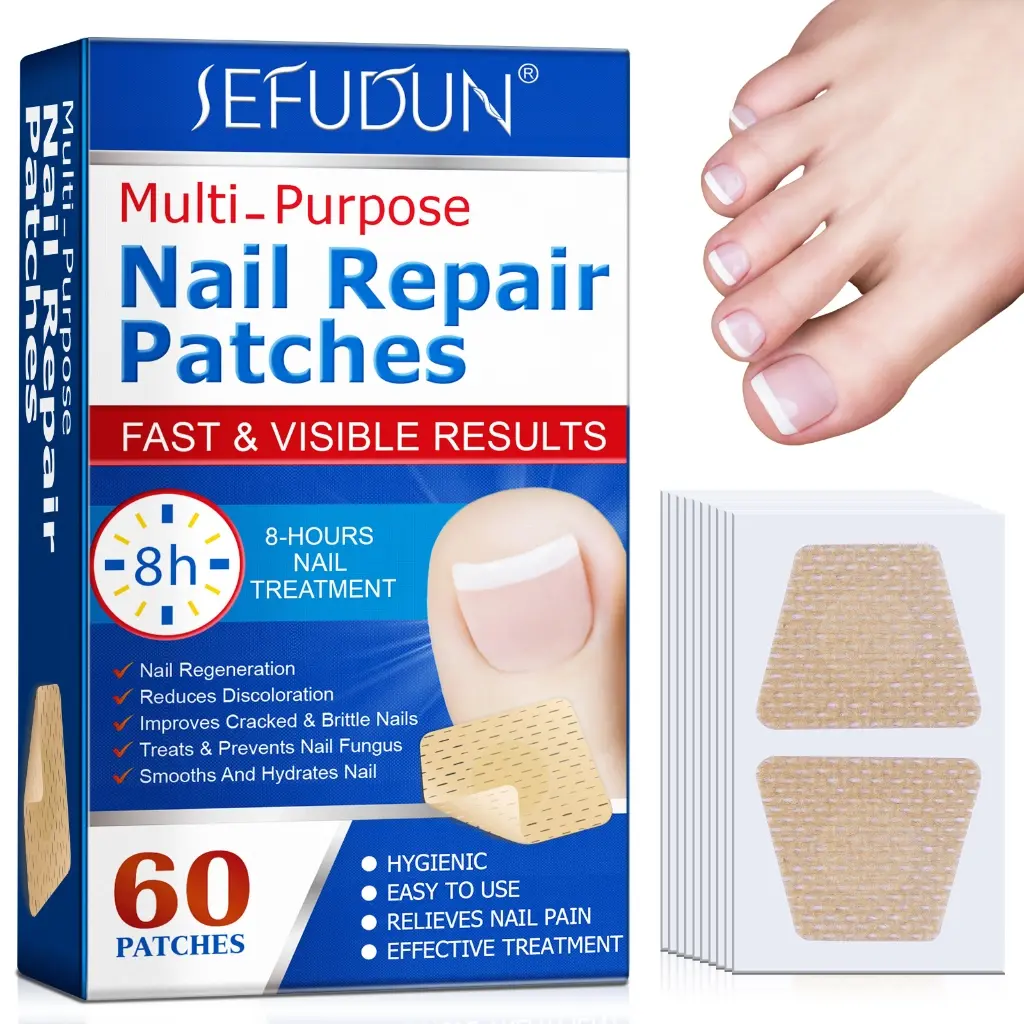 Plaster pembaharuan kuku fabrik bukan tenunan, untuk kuku yang rosak, Tidak merengsa, bernafas, pembaikan kuku jari kaki, tampalan pembaharuan