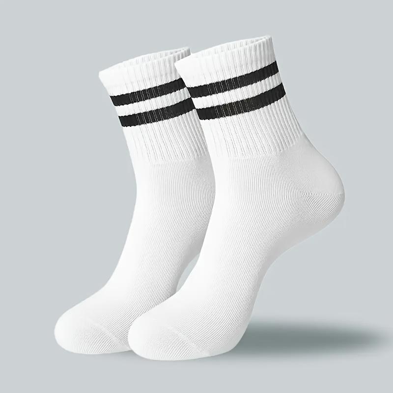 10/20 Pairs of Striped Men's Women's Stockings-Breathable Polyester Knitted Fabric, Casual Sports Style, Hand Wash/Dry Cleaning, Black/White hiking  backpack gym  bag  women Womenswear Sock grip  socks  for  men running  belt aaron  rai  golf glove baller 4