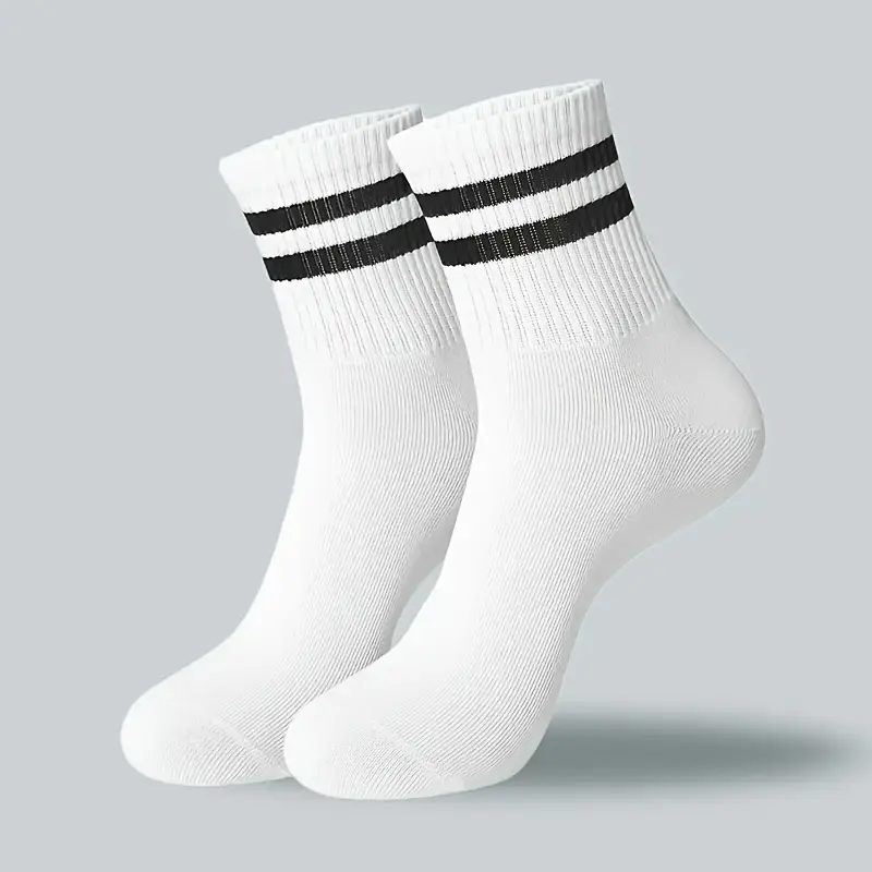 10/20 Pairs of Striped Men's Women's Stockings-Breathable Polyester Knitted Fabric, Casual Sports Style, Hand Wash/Dry Cleaning, Black/White hiking  backpack gym  bag  women Womenswear Sock grip  socks  for  men running  belt aaron  rai  golf glove baller 4