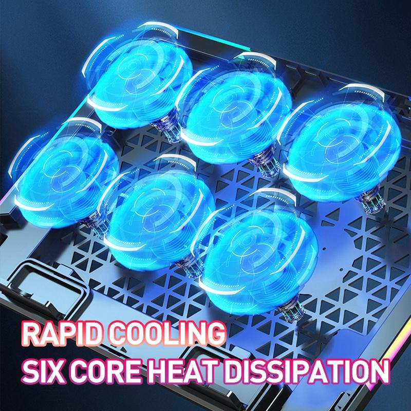 Cooling Pad Laptop Fan Portable 2/6 Fans LED Silent Noise Cooler Foldable 9"-17" LED Light Fan Adjustable Height Cooling Pad Laptop Fan Portable 2/6 Fans LED Silent Noise Cooler Foldable 9"-17" LED Light Fan Adjustable Height