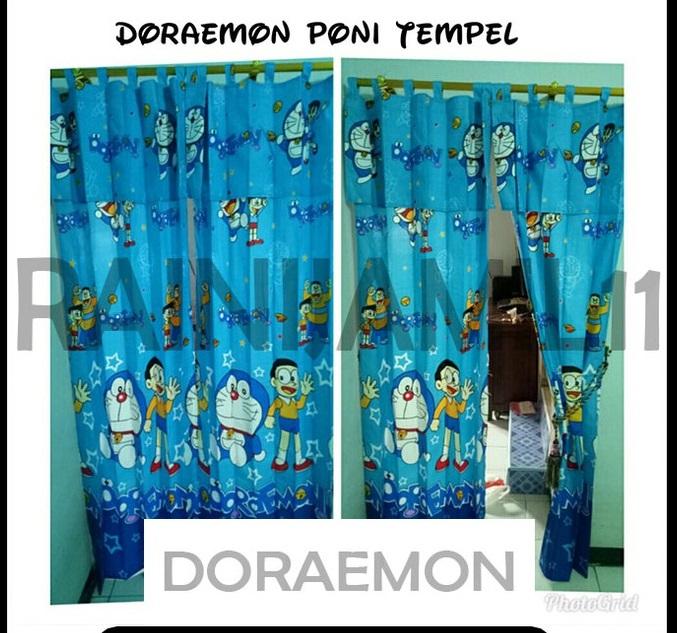 Gorden hordeng shaby poni model tali gantung Katun penutup jendela estetik Merah Ungu 6
