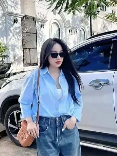 áo sơ mi kẻ sọc unisex cho cả nam và nữ Top  Shirt
