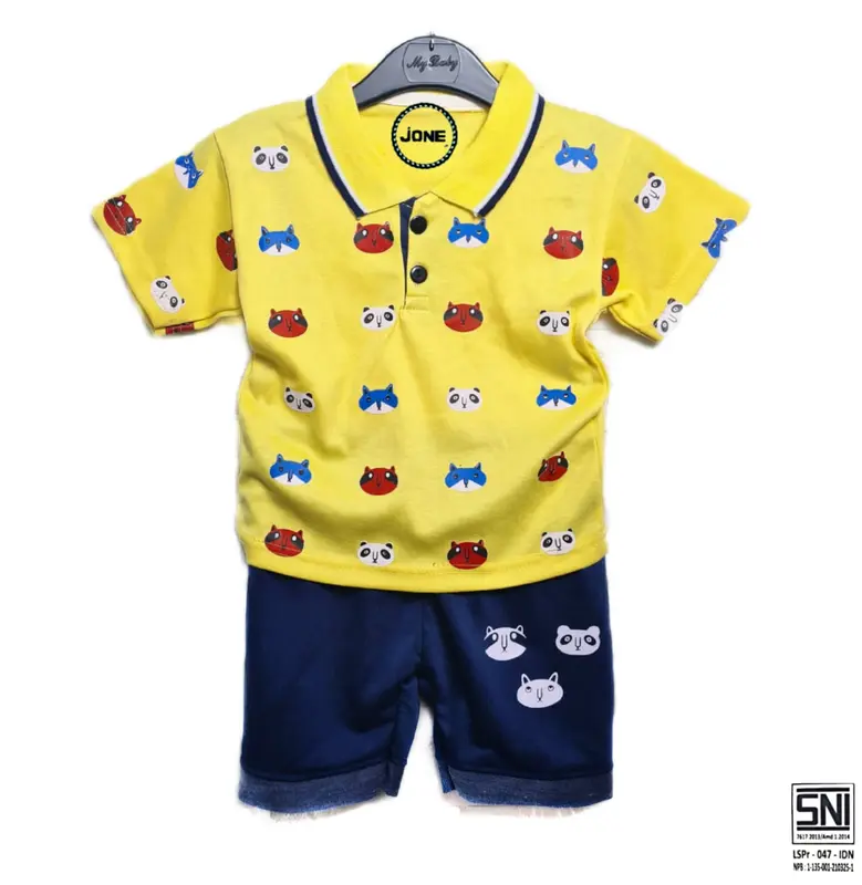 BAJU BAYI LAKI LAKI SETELAN ANAK COWO LUCU STELAN COWOK 6 12 BULAN KEREN TRENDY KEKINIAN KERAH WANGKI HEWAN 3