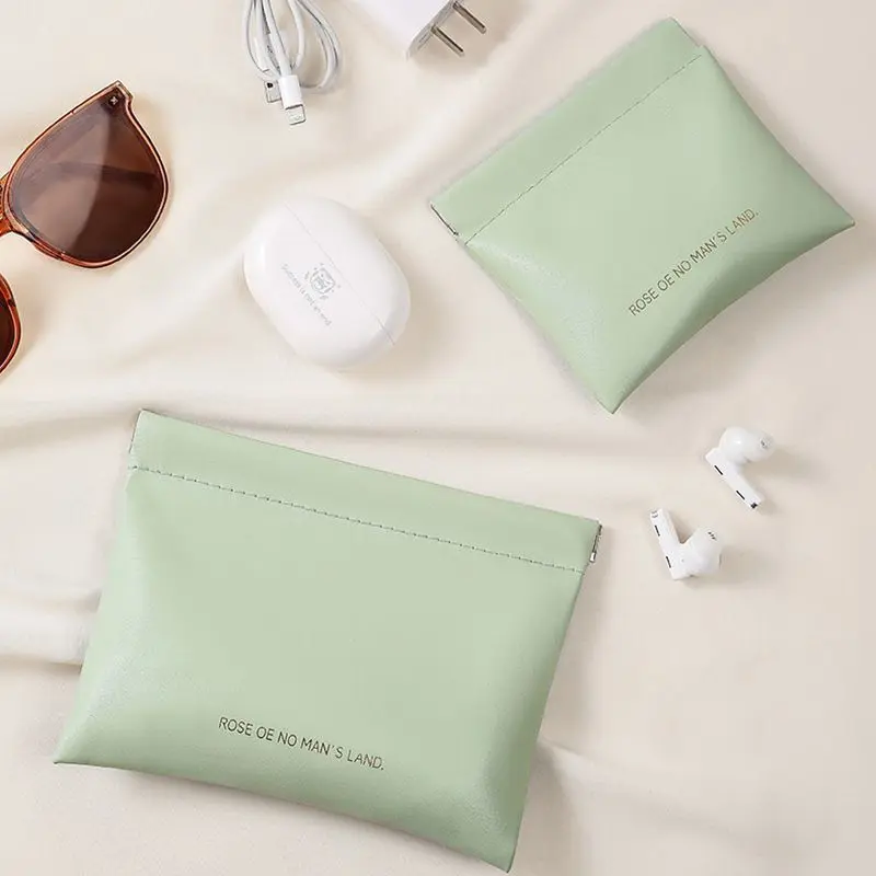 Women's Sanitary Napkin Bag Data Cable Storage Bag Automatic Closed Student Sanitary Pads Travel Buggy Bag Travel Essential Artifact