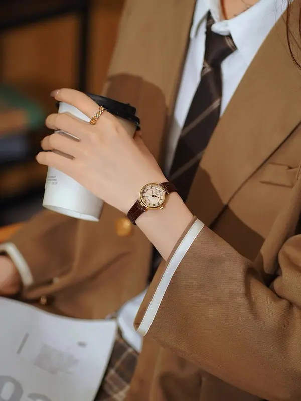Đồng Hồ Đeo Tay Nữ Dây Da 2024 Deli Dây Da Cao Cấp Chống Nước 3ATM - Auratime G44 Women Watch 7