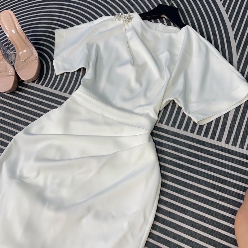 NTT-V32 Váy lụa tay dơi dáng dài kèm tag đá Women Dress Kem Voi 5