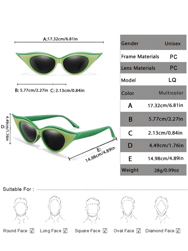 Women's Fashionable Cat Eye Frame Sunglasses, PC Frame Outdoor Sports Sunglasses, Fashion Accessories for Outdoor Activities 5