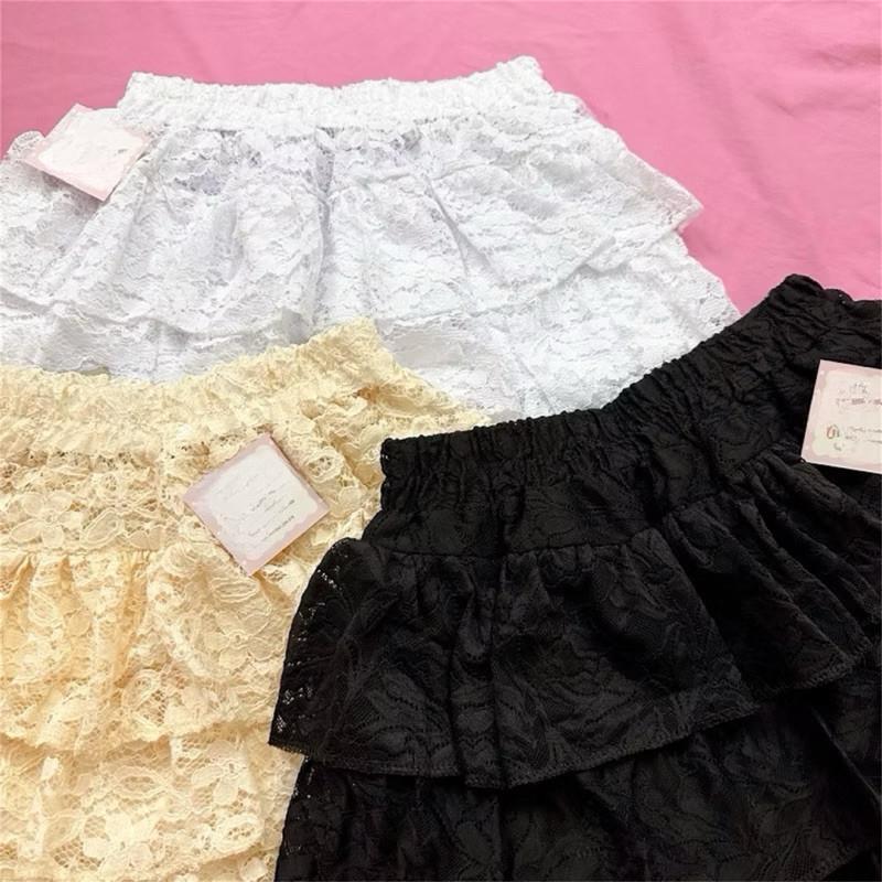 Chân Váy Ren 3 Tầng Có Lót Quần Lưng Thun Chân Nữ Women Top dáng xoè 3