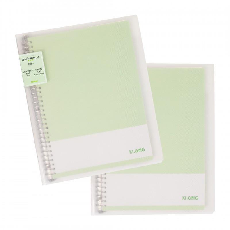 Sổ còng sắt 100 tờ A4 ô Caro nét đứt 6x6mm MS 522 Klong sẵn ruột kèm tab phân trang binder tiện lợi