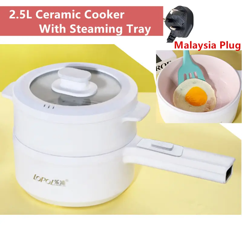 Lopol 2.5L Electric NonStick Ceramic Grill Frying Pan Rice Multi ...