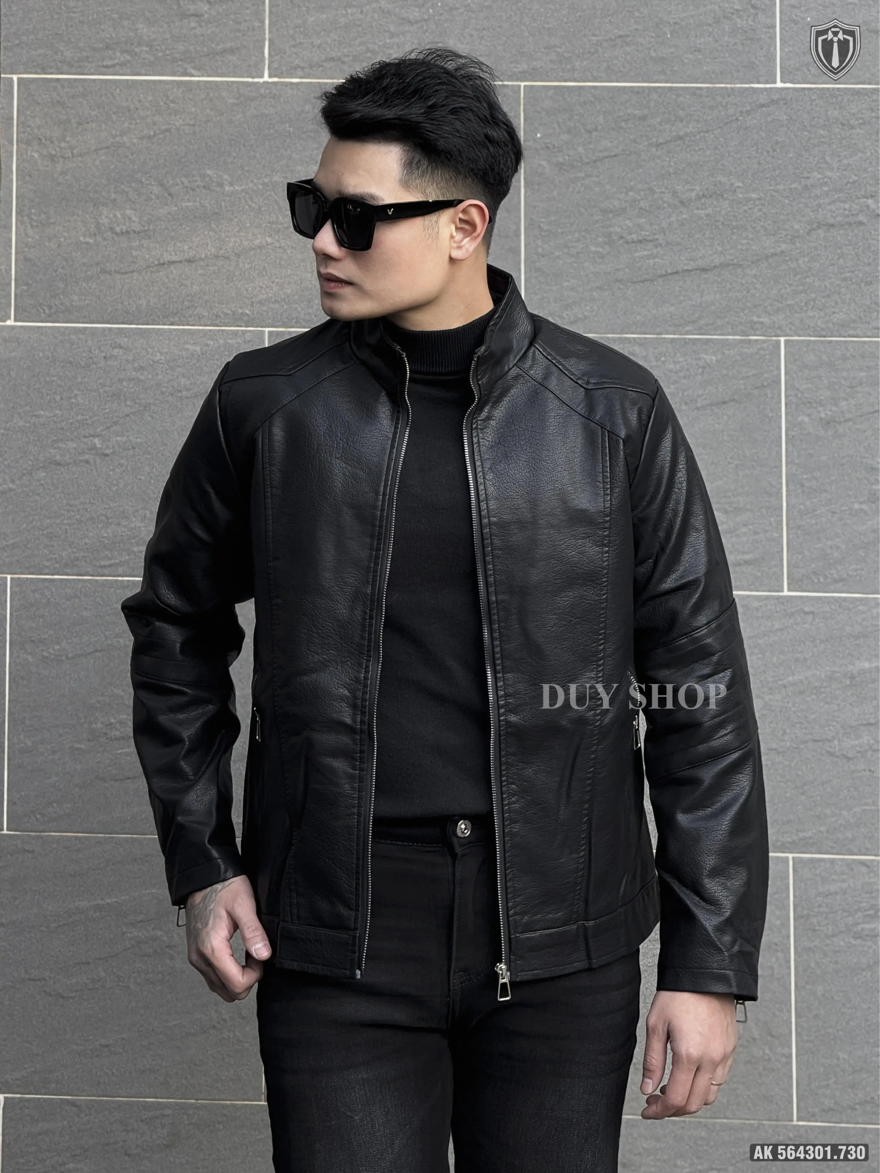 [DS4-1105] Áo khoác da nam cổ trụ trơn màu ĐEN, NÂU, VÀNG [1105] DuyShop Menswear Jacket