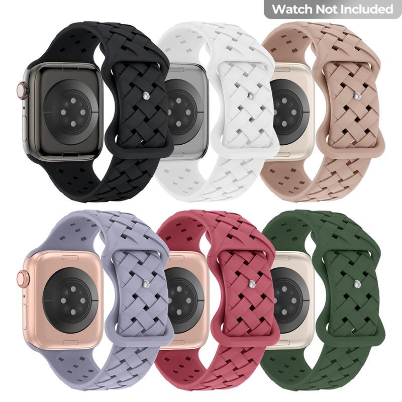 Sports Silicone Watch Band (Band Only), Breathable Soft Replacement Watch Band, Fashion Smart Watch Band Compatible with Apple Watch Series, Sports Watch Band 7