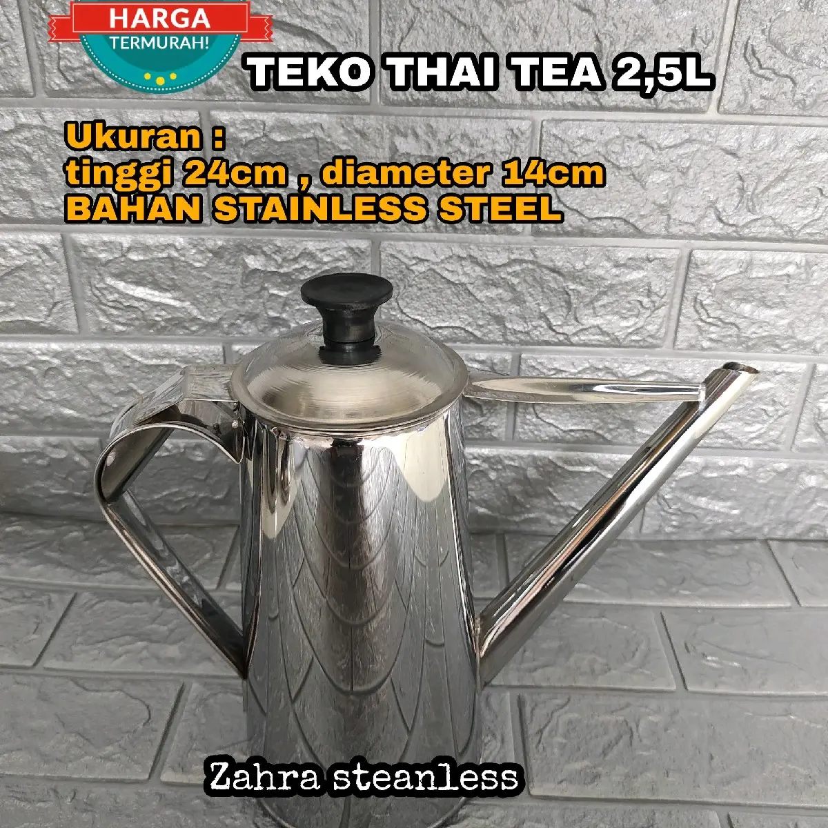 Teko Thai Tea/ Teko Teh/ Teko Teh Tarik/ Teko Stainless 24cm