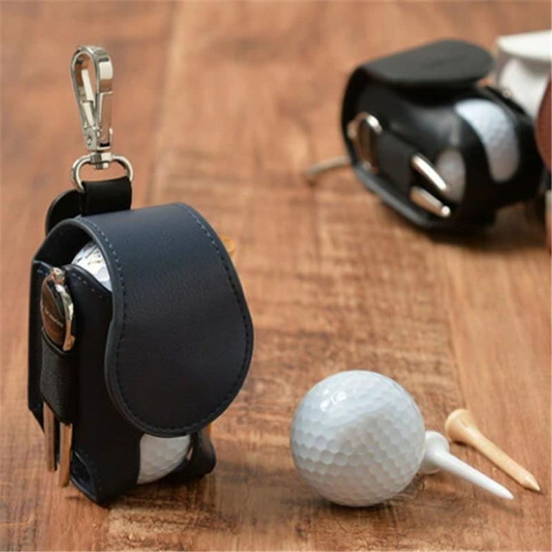 Product Introduction of Mini Portable PU Leather Golf Ball Bag Golf TEE Case Storage Waist Holder 14