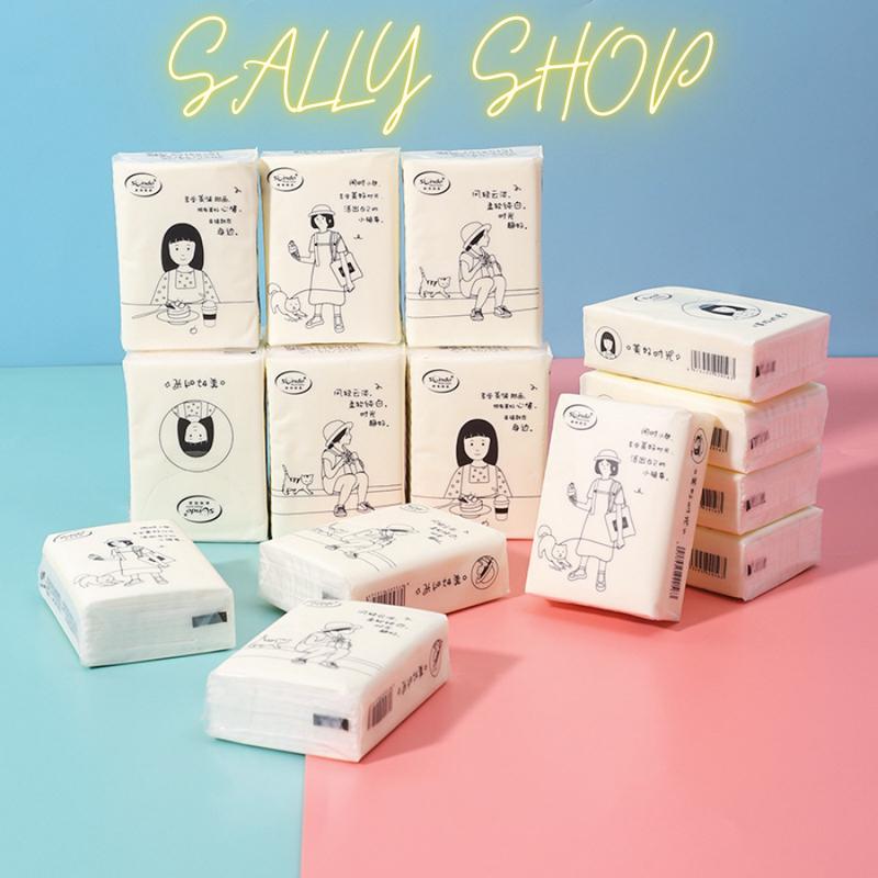 Khăn giấy khô đa năng 3 lớp mini họa tiết hoạt hình dễ thương siêu cute siêu tiện lợi dễ dàng mang đi du lịch-SALLY SHOP Giấy Ăn