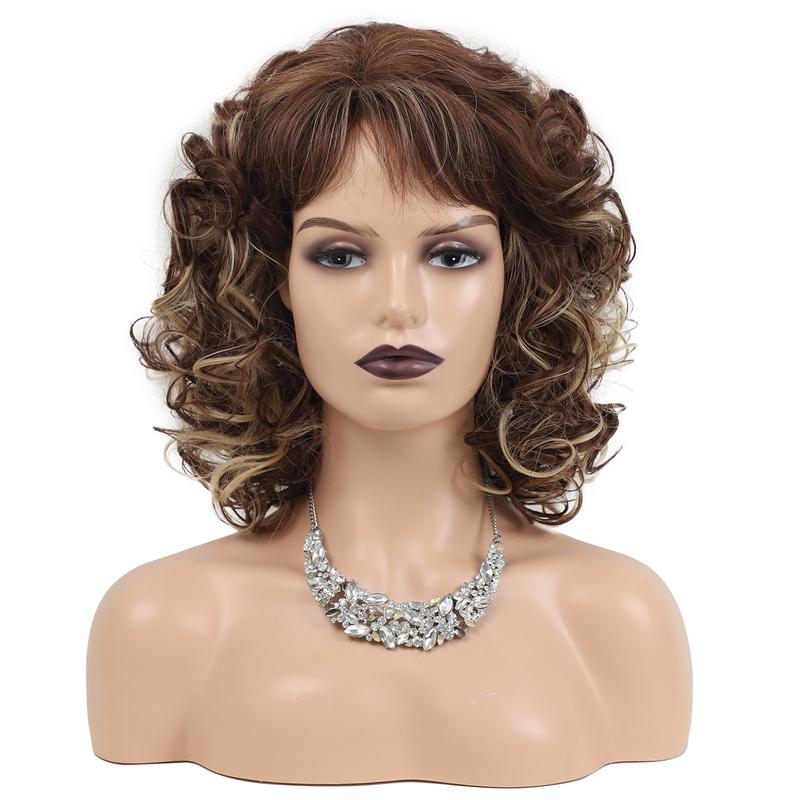 Product Introduction of New Women's Mid-Length Curly Wig 5