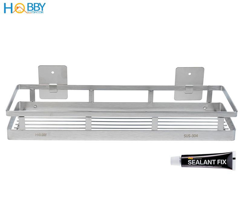Kệ đựng gia vị inox 304 dán tường Hobby home decor KGV size tùy chọn