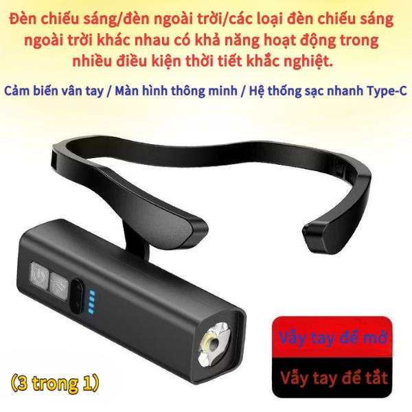 Đèn pha cảm ứng/ đèn treo tai sạc lại, thời lượng pin dài, chống thấm nước tối…