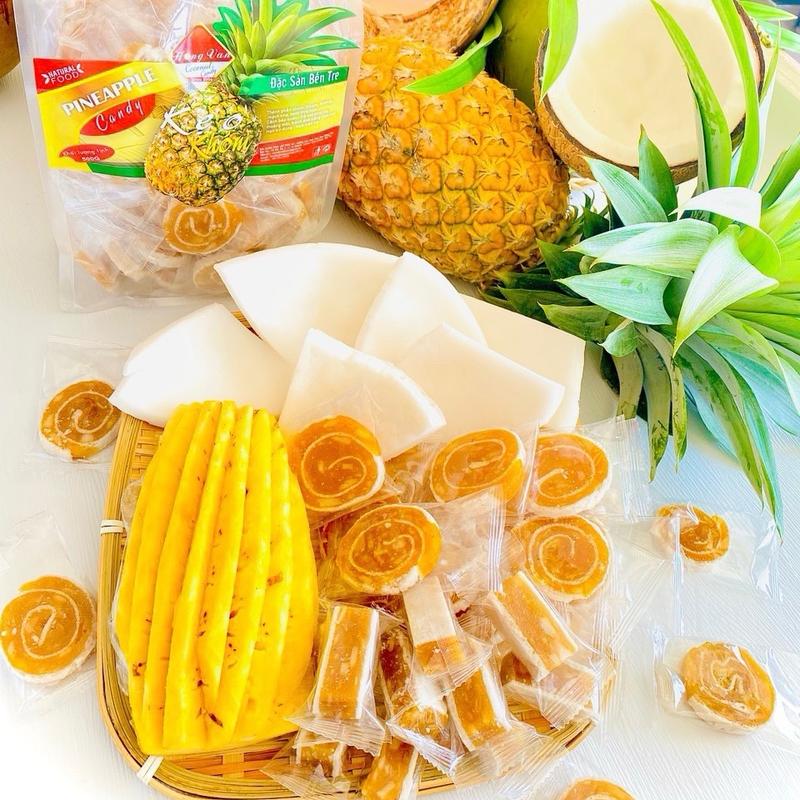 KẸO KHÓM DỪA NON Ít Đường 500gr - 1kg Ăn Vặt Candy Viên Kẹo