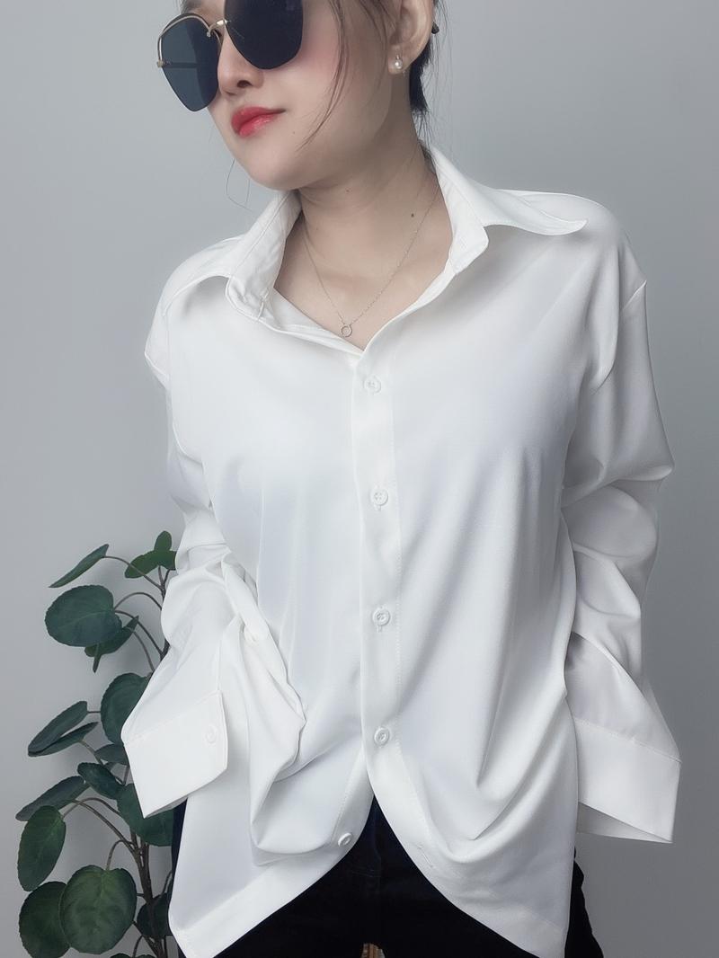 Product Introduction of Áo Sơ Mi Công Sở Nữ MAYYA Form Rộng Dài Tay Nhiều Màu Trơn Chất Lụa Không Nhăn A19 Top Women Sò 4