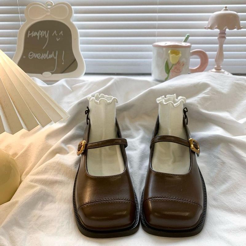 Giày Nữ Búp Bê Đế Bệt 3 Màu Thời Trang Cao Cấp Mũi Vuông Khóa Cài BETKHOACAI0 Shoes 4
