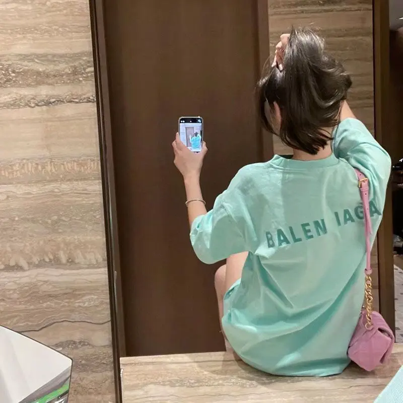 Trang Phục Mambo, HK, Áo Phông ngắn Tay Áo, Dành Cho Nữ, Phong Cách Hàn Quốc, Hàng Mới Về, Dáng Rộng Vừa Vặn, Trẻ Trung, Áo Ngoại Cỡ Hợp Xu hướng Mùa Hè 2024