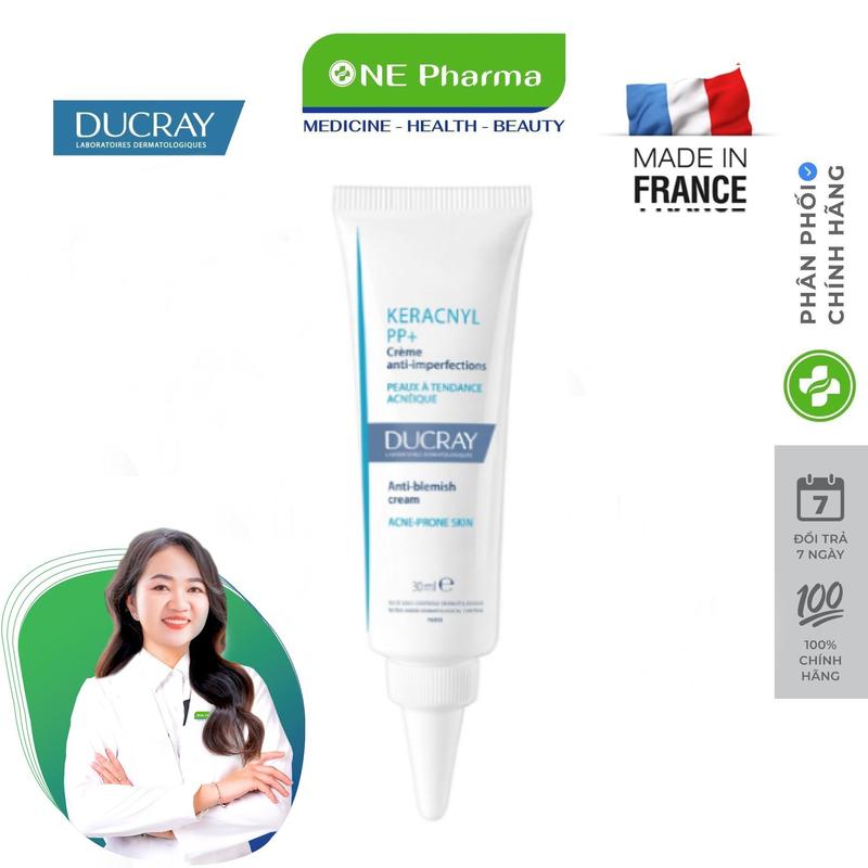 Kem làm giảm mụn cân bằng dầu và mờ vết thâm Ducray Keracnyl PP+ 30ml