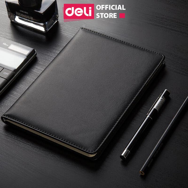 Sổ Da Sổ Tay Ghi Chép Kẻ Ngang 25K/ A5 Cao Cấp Deli - 192 Trang, Chống Lóa 70gsm - Làm Quà Tặng Sang Trọng Văn Phòng