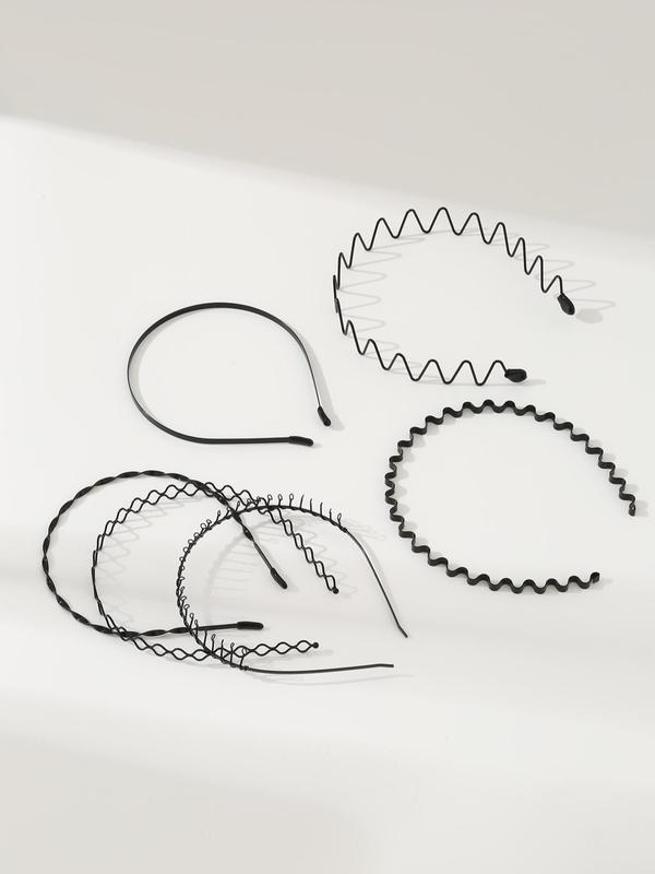 6pcs Minimalist Casual Plain Lightweight Headband, Simple Wave Design Hair Hoop, Casual Hair Accessories for Women for Daily Used 2