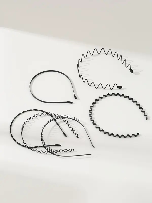 6pcs Minimalist Casual Plain Lightweight Headband, Simple Wave Design Hair Hoop, Casual Hair Accessories for Women for Daily Used 2