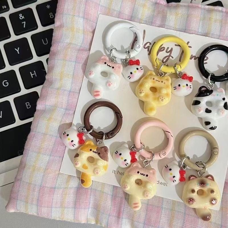 Móc chìa khóa ba lô mèo bánh rán hoạt hình sáng tạo Móc chìa - TikTok ...