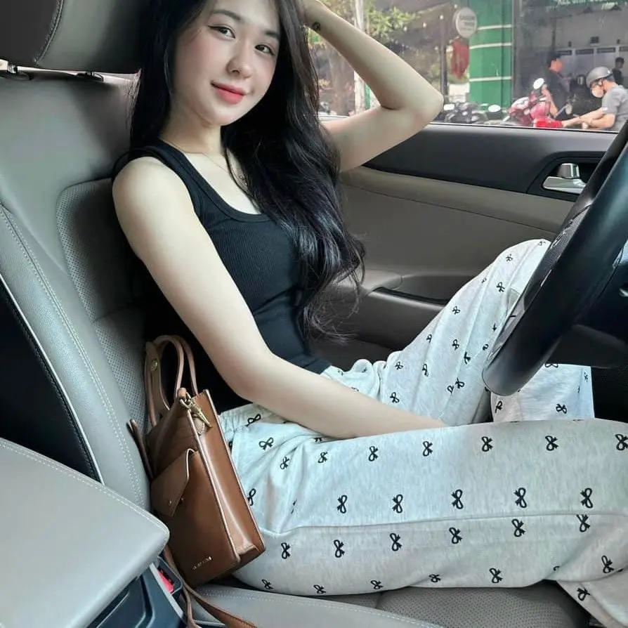 Quần Suông Ống Rộng Chất Tăm Hàn Lạnh Dập In Hoạ Tiết Nơ Dành Cho Nữ #13 Women