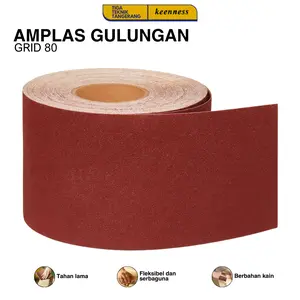 Tiga Teknik Tangerang Amplas Meteran Roll Grid #80 Kain Serbaguna untuk Kayu Besi & Tembok 1 Meter Tahan Lama Fleksibel Multifungsi