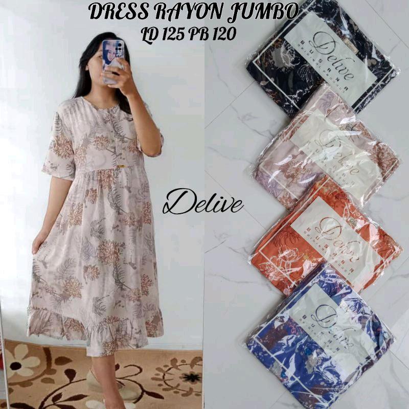 Dress rayon motif salur//dress rayon motif bunga dahlia 3