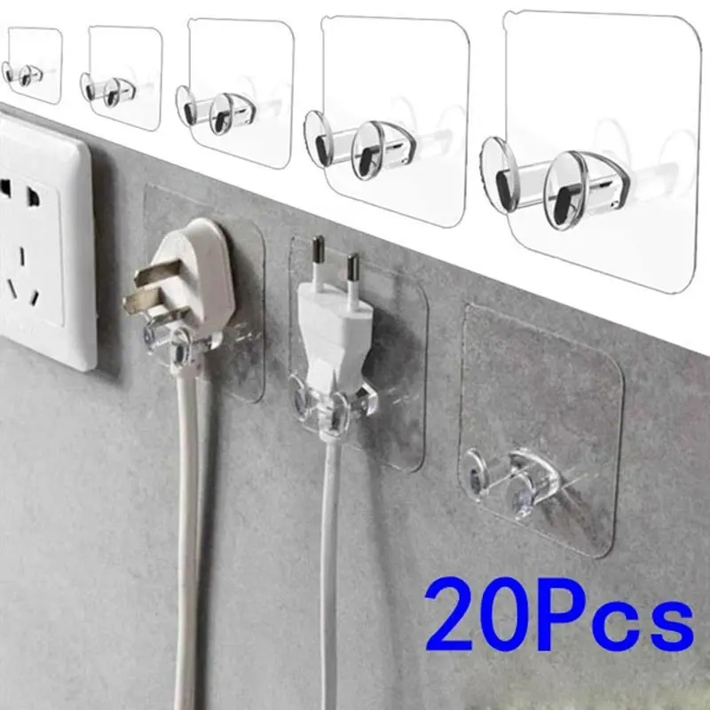 Móc Treo Đồ Gắn Tường, 10 Chiếc, Giá Đỡ Ổ Cắm Phích Cắm Điện Không Cần Đục Lỗ, Móc Tàng Hình Nhà Bếp, Móc Treo Dính Tường, Thích Hợp Cho Phòng Tắm