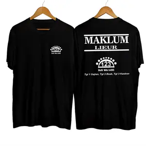 Kaos 123 MAKLUM LIEUR laki-laki atasan Murah distro gambar sablon keren gratis ongkir Casual Crew Neck Crew Neck