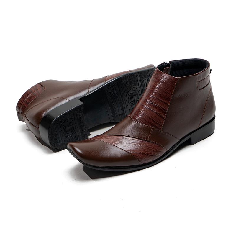 Sepatu Boot Formal Pria Boots Pantofel Kulit Asli Boots Kerja Pria Kulit Sapi Kode 0322 4