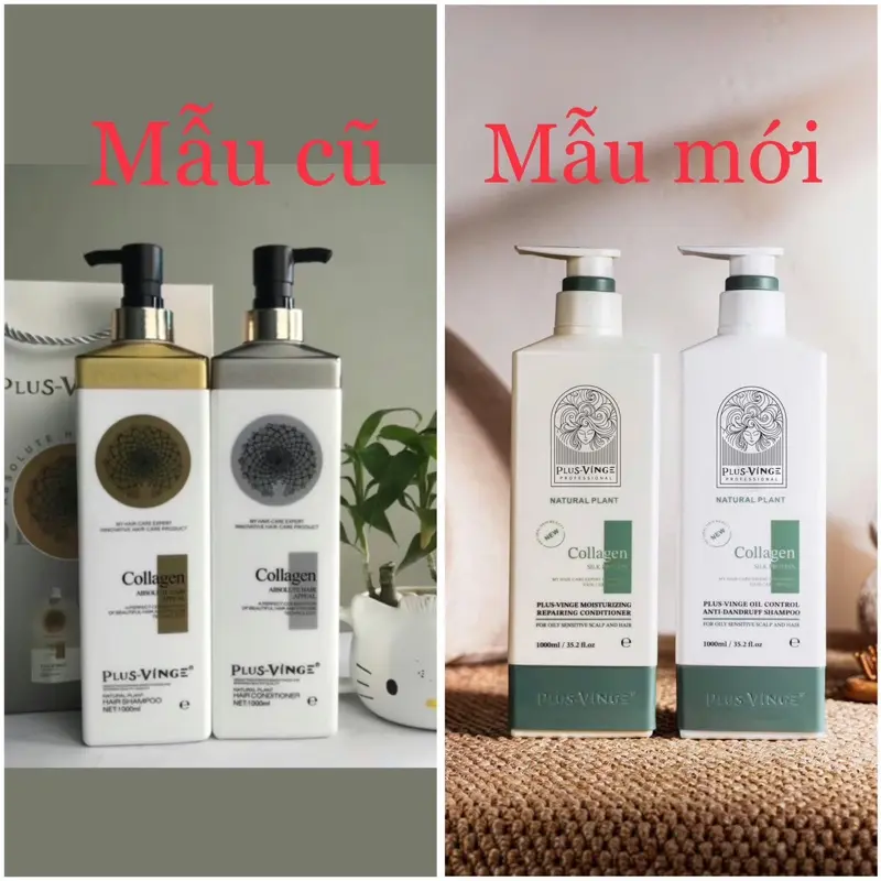 Cặp dầu gội xả collagen plus vinge 1000ml (mẫu mới )giúp tóc suôn mượt thơm tóc