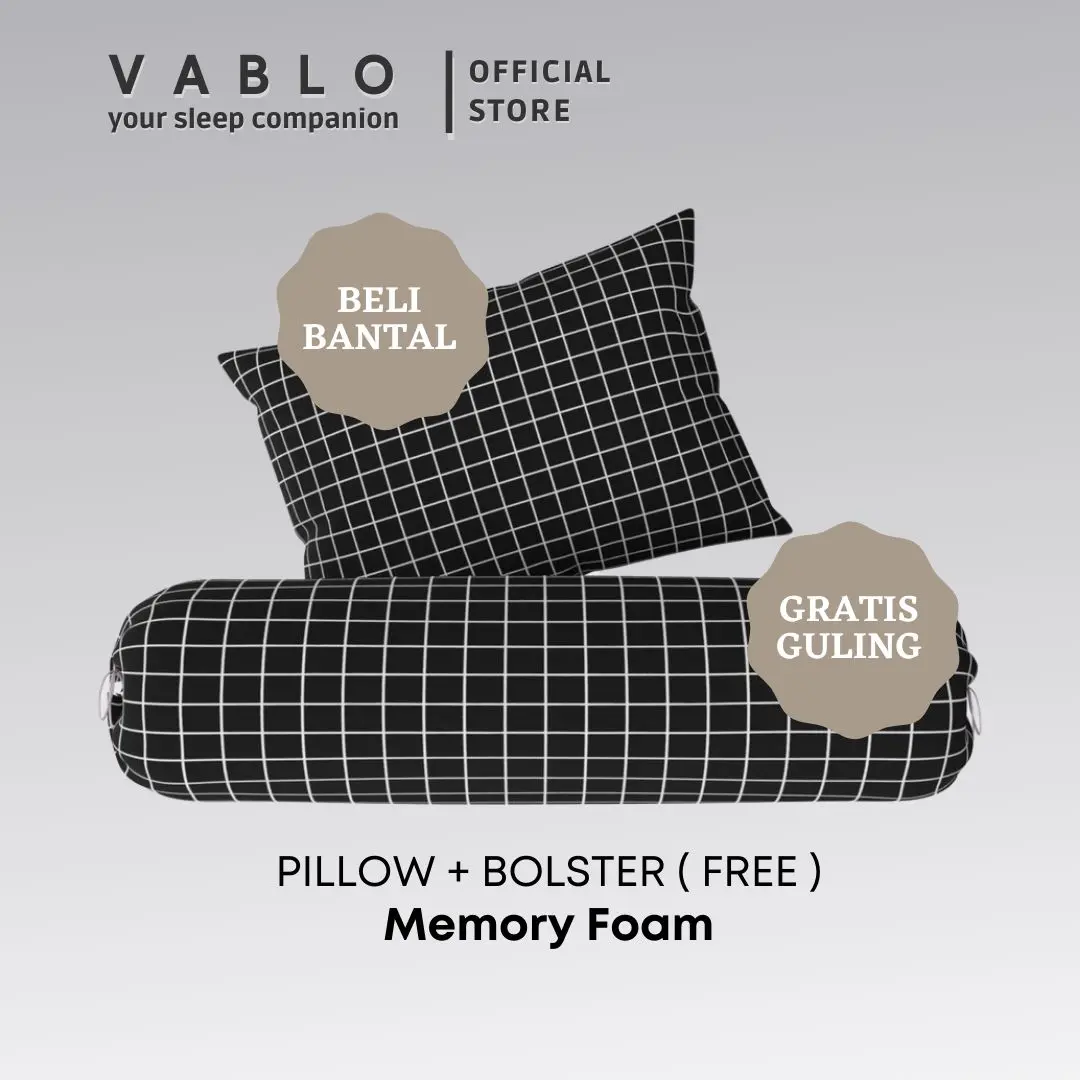Viola bantal gratis guling memory foam - motif hitam - beli bantal gratis guling - memory foam micro