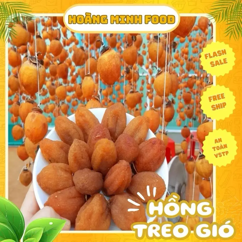 [ Hàng cao cấp size 15-20 quả ] 500GR Hồng vuông đồng không hạt Treo Gió Hoàng Minh Food Hồng Dẻo Đặc Sản Thơm Ngon Ngọt Tự Nhiên Phù Hợp Làm Quà Tặng Lễ Tết 0